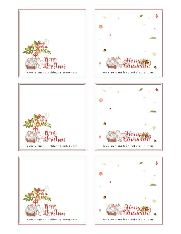 Christmas table printables place cards