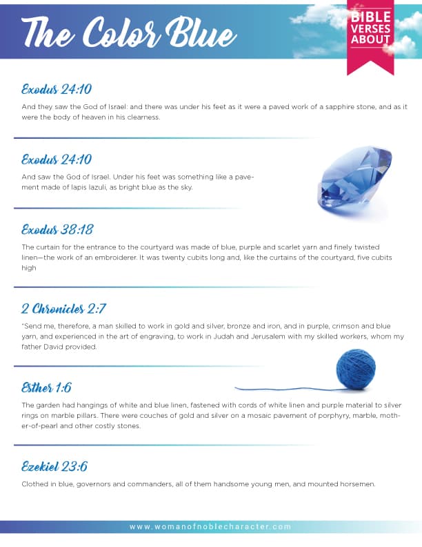 Bible verses about the color blue