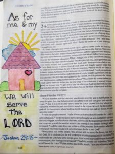 picture of sample Bible journaling for post Bible journaling: what it is, how to start and the benefits of