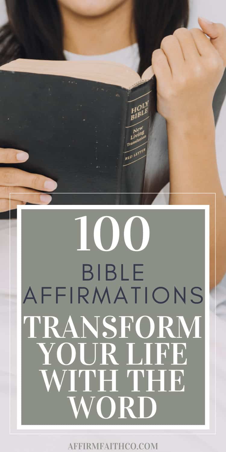 100 Bible Affirmations for Faith and Confidence | Transform Your Life With the Word 1 a person holding an open Bible to their chest