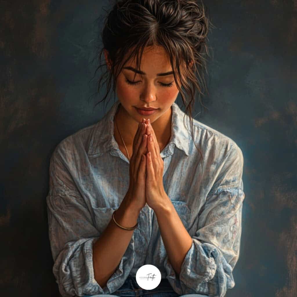 a woman praying