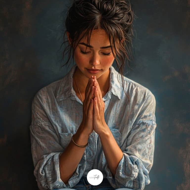 a woman praying