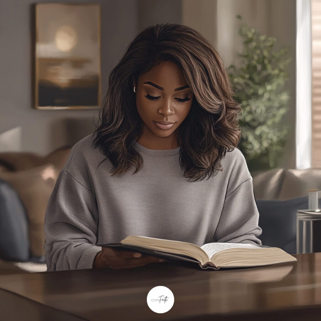 A woman reading a book