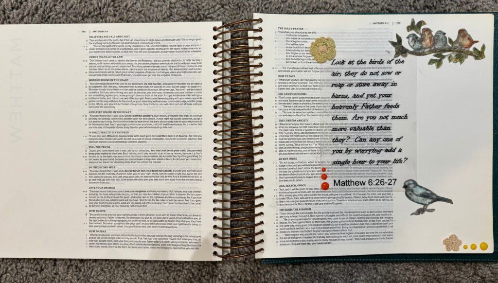 spiral Bible journaling page