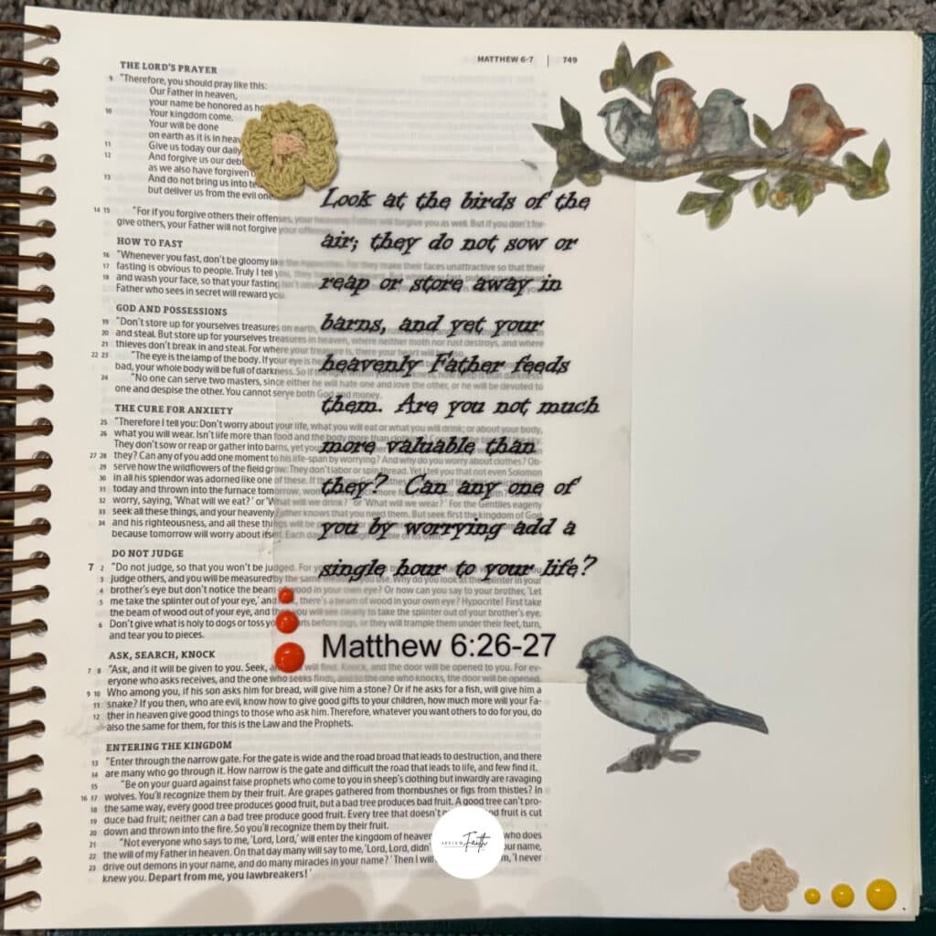 spiral Bible journaling page