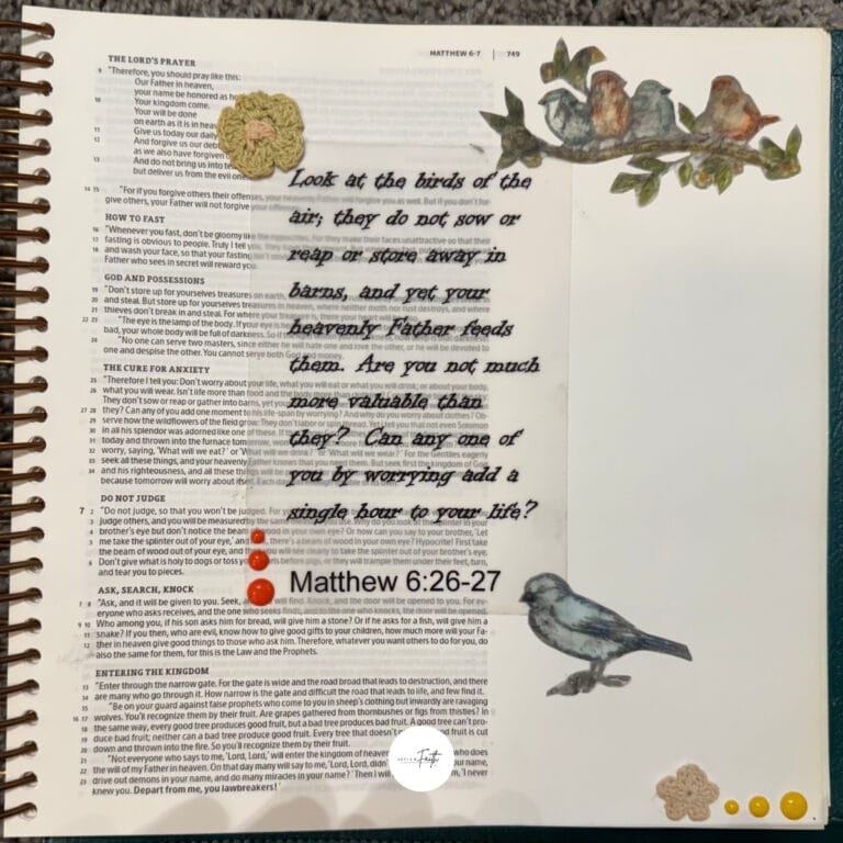 spiral Bible journaling page